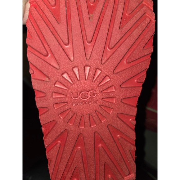 UGG K Selene Red Suede Sheepskin Bow Boots Women's Size 5 - Picture 6 of 8